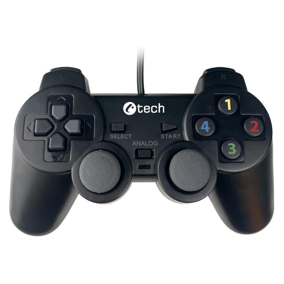C-Tech gamepad Callon pro PC/PS3, 2x analog, X-input, vibrační, 1,8m kabel, USB (PC, PS3) (GP-05)