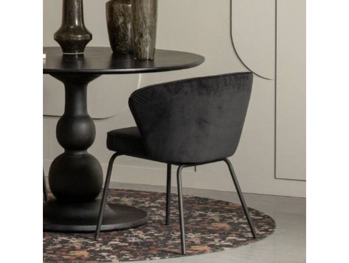 Chaise Admit en velours noir Be Pure Admit