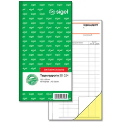 SIGEL Formularbuch Tagesrapport 10,5 x 20,0 cm 2x 40 Seiten