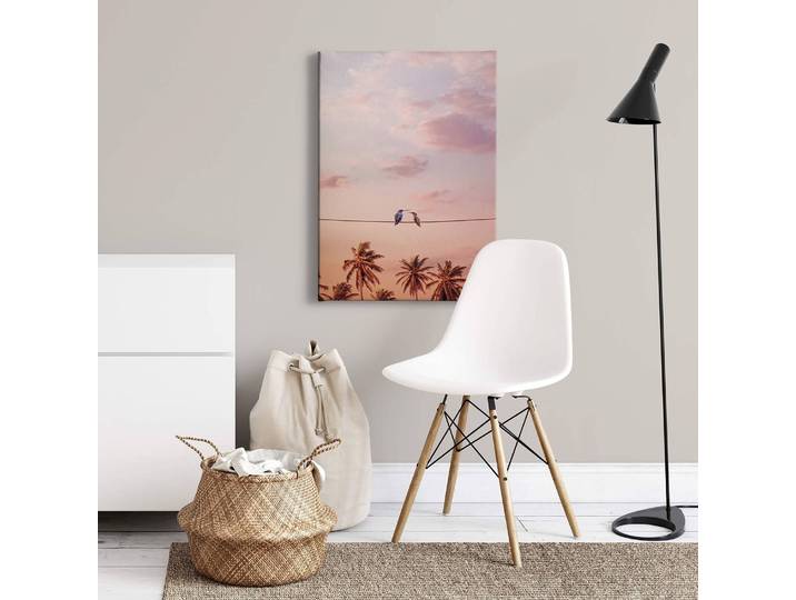 Impression sur toile Hummingbirds Polyester PVC / Épicéa Rose foncé 50 x 70cm