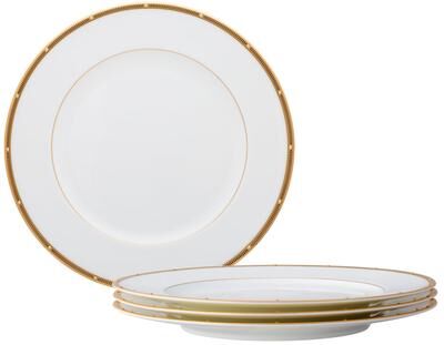 "Noritake Rochelle Gold Set of 4 Dinner Plates, 10-3/4"""