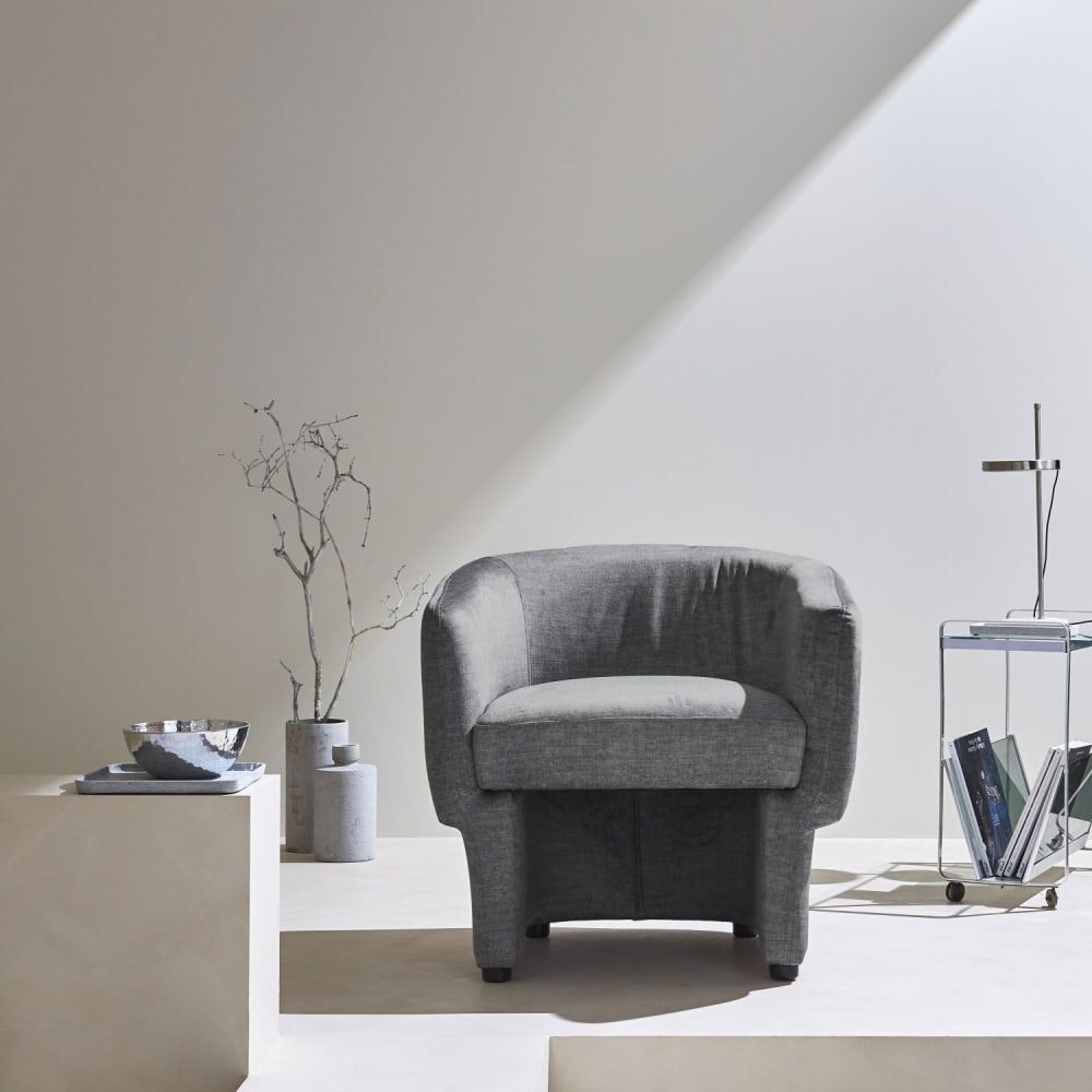 sweeek Fauteuil relax aux formes arrondies gris foncé Gris 70x72x70cm