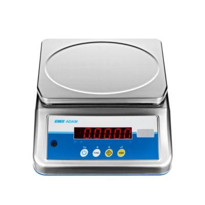 Waage ae ADAM Aqua ABW-4S, ungeeicht, wasserfest, Ablesbarkeit 0,1g/Wägebereich bis 4 kg, LED, Netz-/Akkubetrieb, Plattform B 245 x T 180 mm, Edelstahl