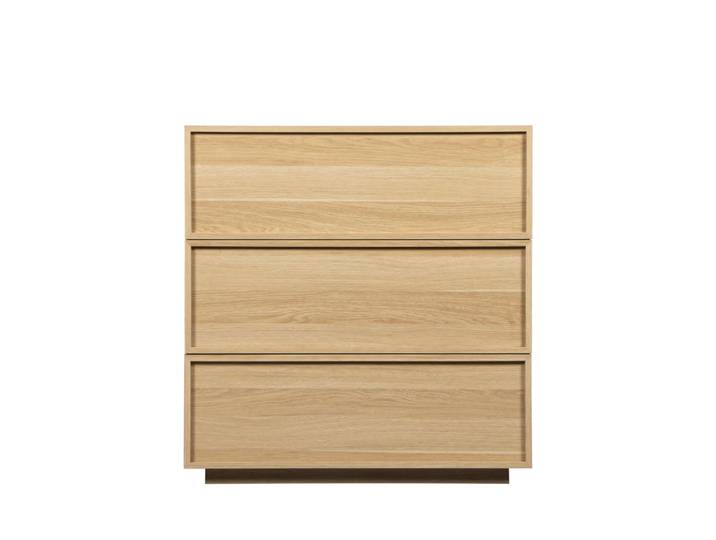 Commode 3 tiroirs en bois l85cm - bois clair