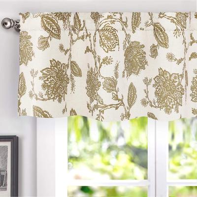"DriftAway Freda Jacobean Floral Window Curtain Valance Rod Pocket 2 Layers - 52"" width x 14 "" length - 52"" width x 14 "" length"