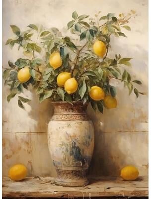 Uplift Treasures Retro Lemon Canvas Wall Art Decor 15 19.7 27.6 In
