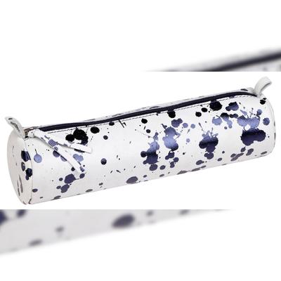 Clairefontaine 4x COSMICUIR Schlampermäppchen, glattes Leder Ø5,5x22cm dunkelblau - 410110C