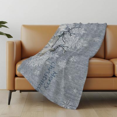 Addison Rugs Premium Machine Washable ASB213 Merry Christmas Sherpa Throw Blanket