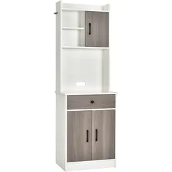 Helloshop26 - Praktisches Küchen-Sideboard 60 x 40 x 180 cm mit verstellbaren Einlegeböden modernes Design aus weißem Holz