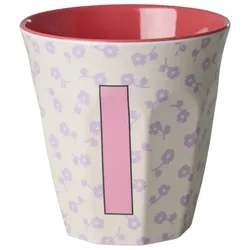 RICE Buchstaben-Becher mit Blumen Medium, I