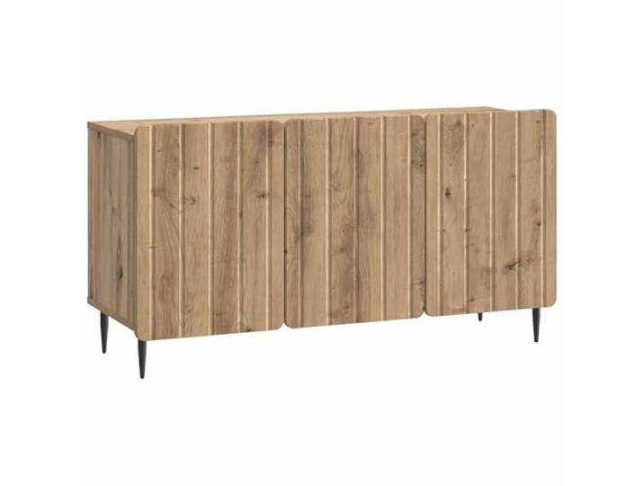 Kaorsrow TV-Schrank Lowboard Artisan-Eiche 99x34,5x52 cm Holzwerkstoff Kompakter Mediaschrank für Schlafzimmer und Wohnraum mit drei Schwenktüren, Stahlbeinen und 60 kg Belastbarkeit.