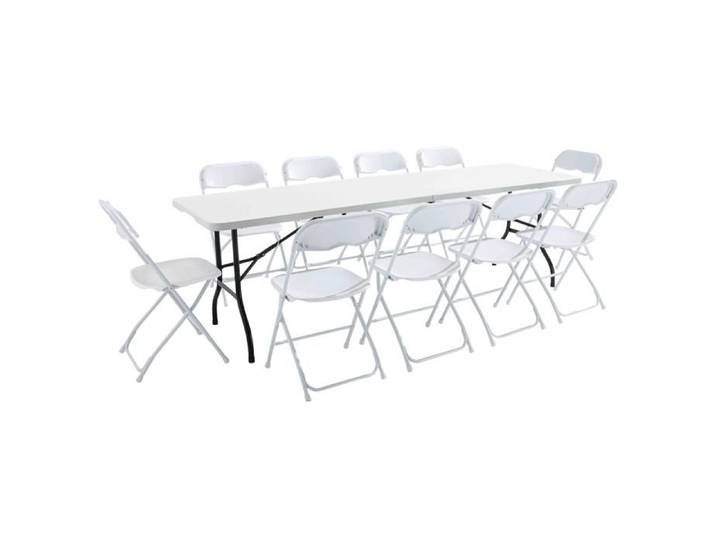 Grande table pliable et chaises pliantes 244 cm