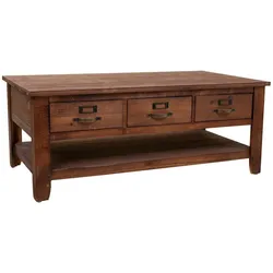 COUCHTISCH aus holz 120x66x48 cm braun