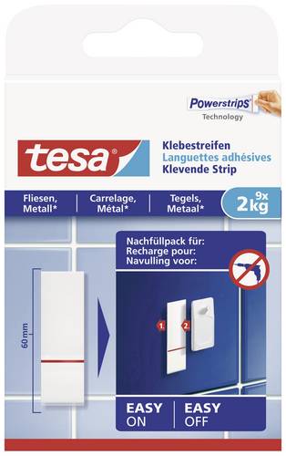 TESA 77760 Klebestreifen Weiß Inhalt: 9St.