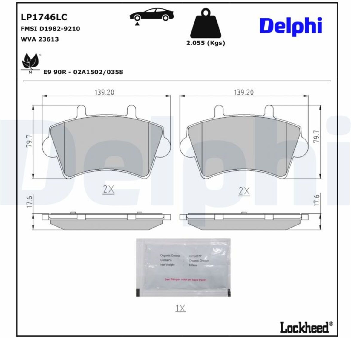Bremsbelagsatz DELPHI LP1746LC