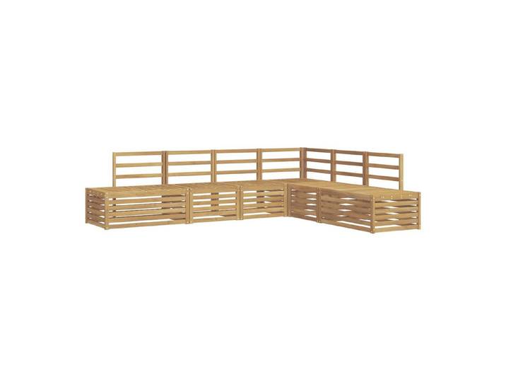 vidaXL Sofaelement Outdoor-Sofagarnitur 6 Stück Weiß (6 St)