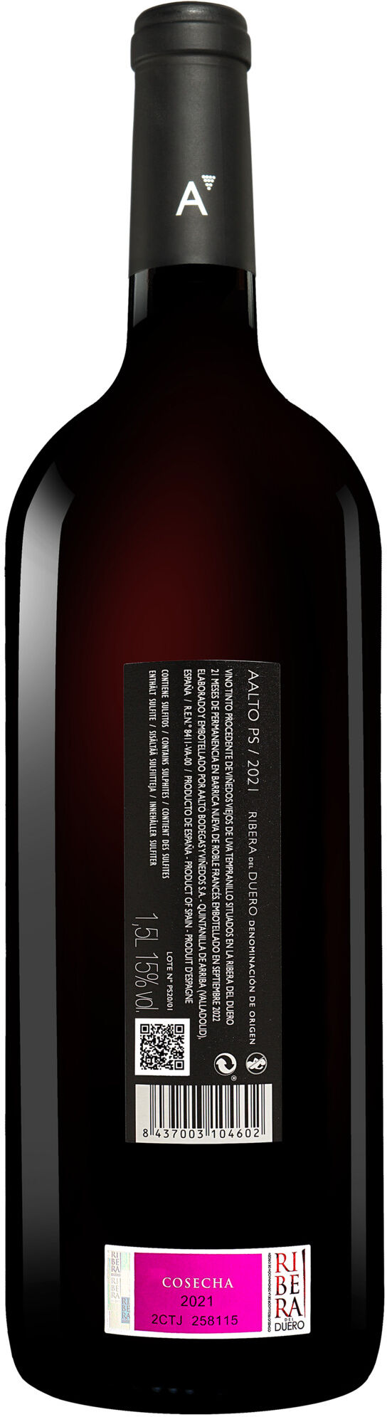 Aalto Pagos Seleccionados - 1,5 L. Magnum 2021 15% Vol. Rotwein Trocken aus Spanien