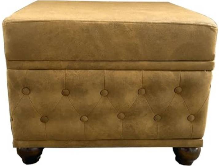 Casa Padrino Chesterfield Hocker Antik Braun 60 x 46 x H. 45 cm - Sitzhocker - Fußhocker - Chesterfield Wohnzimmer Möbel