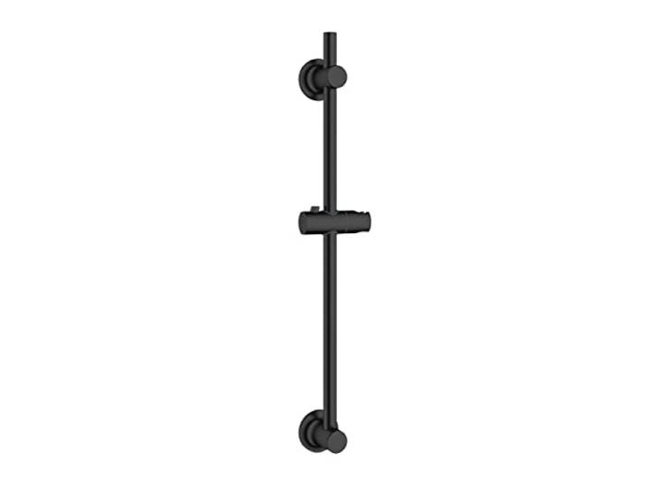 WENKO Brausestange EDS, Brausestange mit Handbrausenhalter, Befestigen ohne Bohren, Rostfreier Edelstahl, Ø 2,2 x 70 cm, Schwarz