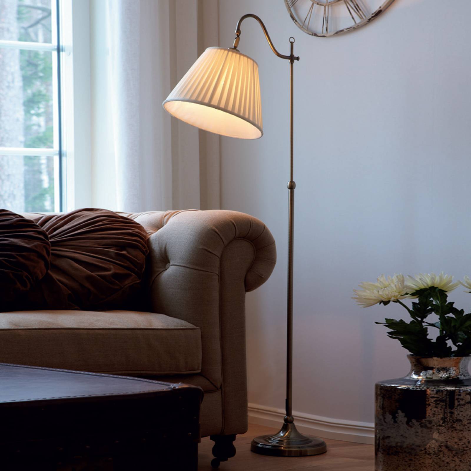 Markslöjd Stehlampe CHARLESTON, bronze / altmessing, für Wohn- / Esszimmer, Metall, Antik, Stehlampe
