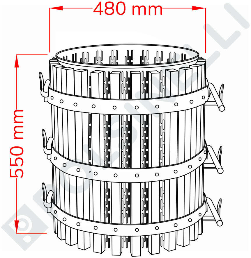 Polsinelli Cage pour pressoir inox ∅ 40