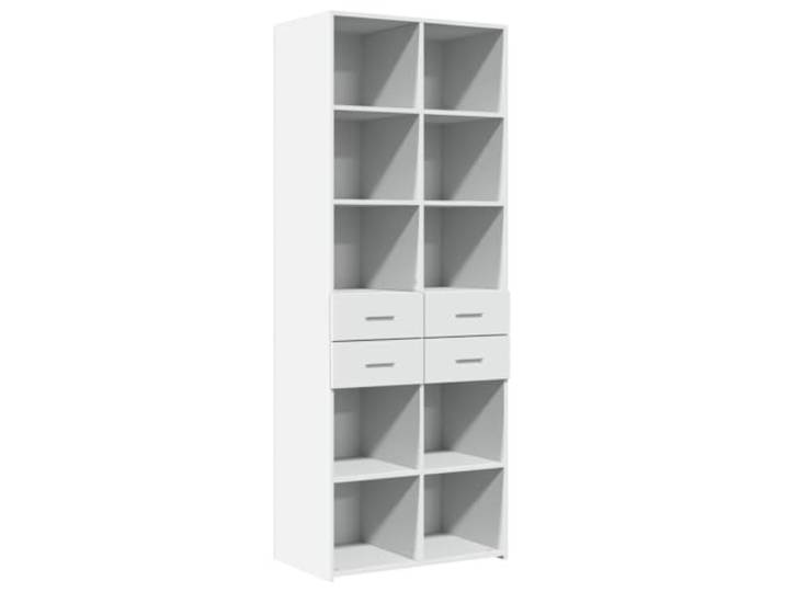 GHVBNMF Highboard Weiß 70x42,5x185 cm Holzwerkstoff Schrank Schlanker Beistellschrank in Minimalismus-Optik für Wohnzimmer und Flur, bietet viel Stauraum auf kleinem Raum.