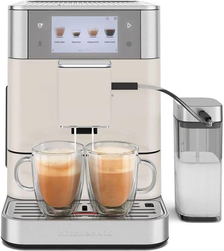 Kaffeevollautomat "KitchenAid Kaffeevollautomat KF8 Porzellanweiss", beige (schwarz grün), B:100cm T:500cm, Kaffeevollautomaten, Kaffeevollautomat schwarz grün Einheitsgröße