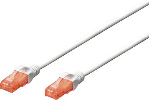 Digitus DK-1617-030/WH RJ45 Patchkabel CAT 6 U/UTP 3.00 m Weiß mit Rastnasenschutz 1 St.