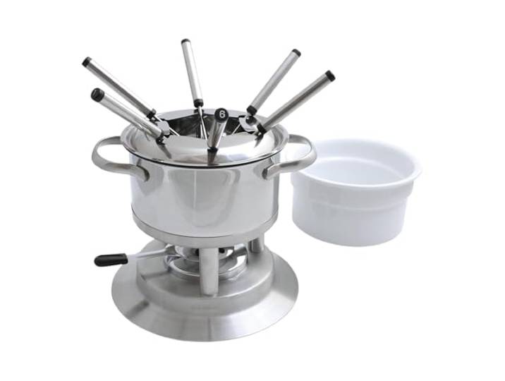 Swissmar F66417 Arosa Fondue Set 11-teiliges, Edelstahl, 1.5L, Fondue-Set für Fleisch, Käse und Schokolade, für 6 Personen, Geschenkset