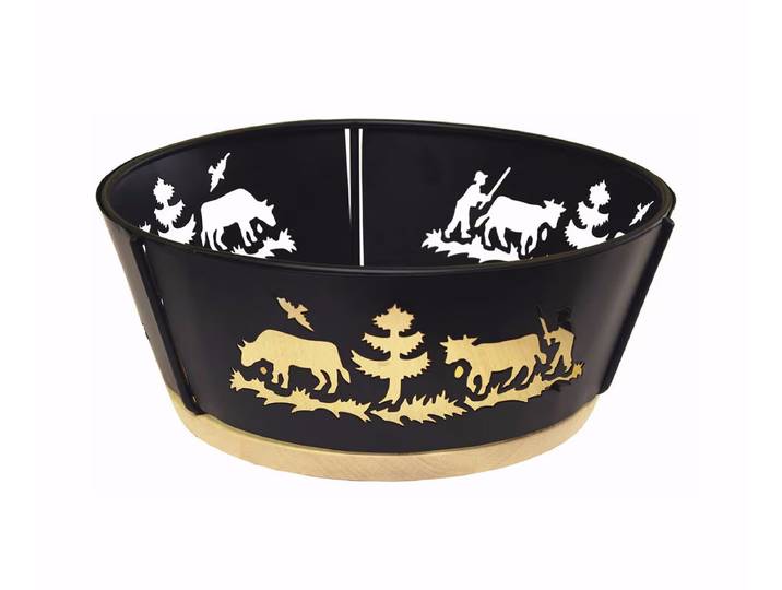 Heidi Cheese Line Cheese Line Alp 25cm Brotkorb – Raclette Zubehör/Fondue Zubehör – schwarz