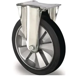 Tecwerk, Möbelrollen, Schwerlastbockrolle Rad-Ø 250 mm Tragfähigkeit 500 kg Elastikgummi Bauhöhe 295 mm