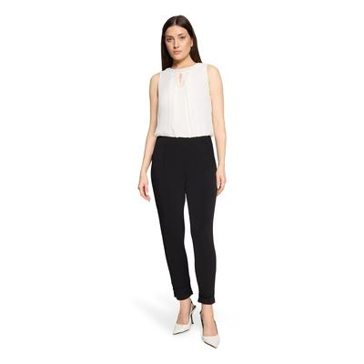 Overall VERA MONT "Damen mit Cut-Outs", Damen, Gr. 34, Normalgrößen, schwarz (schwarz, weiß), Jersey, Obermaterial: 95% Polyester, 5% Elasthan. Besatz: 100% Polyester. Futter: 100% Polyester, figurumspielend, Rundhals, Overalls Overall, Cut-Outs