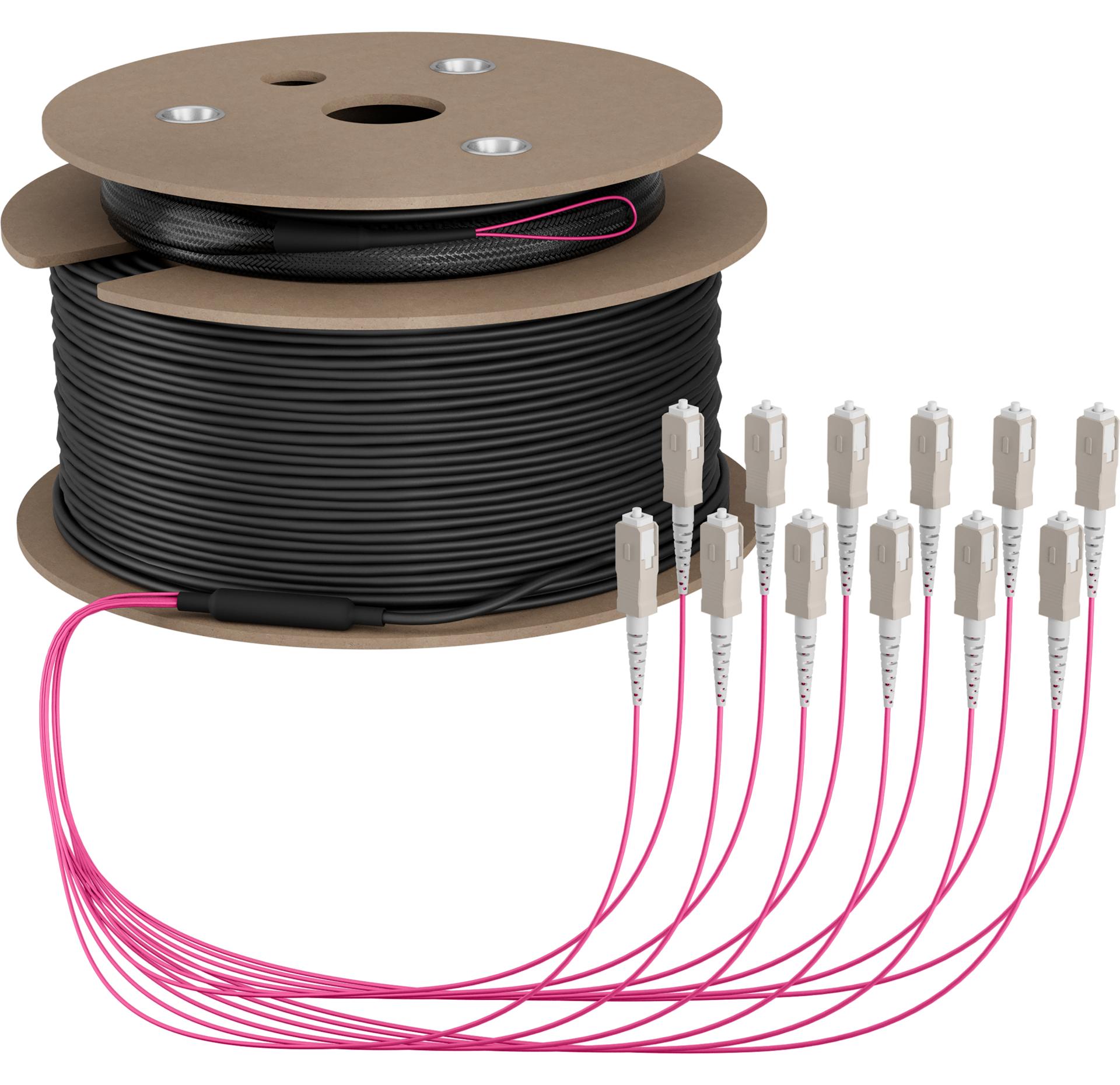 EFB Elektronik O8341S100OM4, 100 m, U-DQ(ZN) BH, OM4, 12x SC, 12x SC