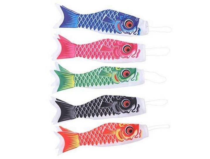 Windsack 5-teiliges Set Karpfen-Dekoration 40 cm, Mehrfarbig, 10x5x37 cm, Dekoration, Gartendeko
