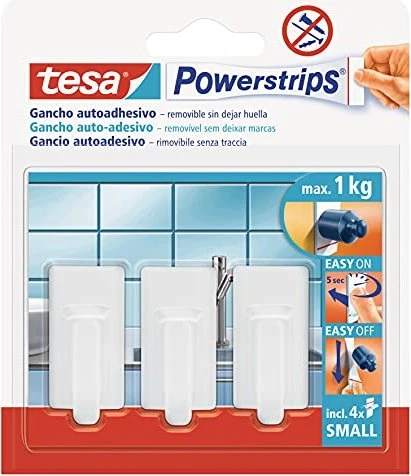 tesa Powerstrips Haken SMALL Classic, weiß