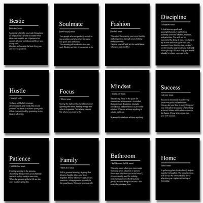 Uplift Essentials Minimalist Mindset Definition Canvas Inspirational Success & Focus Poster For Modern Home Decor mindset 12 X 16.5 In