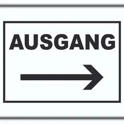 HB-Druck Ausgang Pfeil rechts Schild A4 (210x297mm)