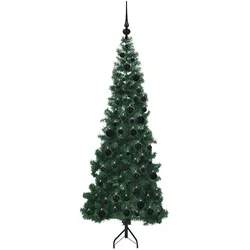 vidaXL, Weihnachtsbaum, Alba (mit 300 LEDs und schwarzen Bällen) (180 cm)