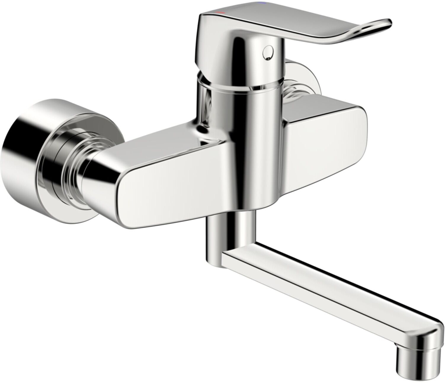 Waschtisch-Einhebelmischer HANSACLINICA Ausladung 227mm, Wandmontage, chrom (01516283)