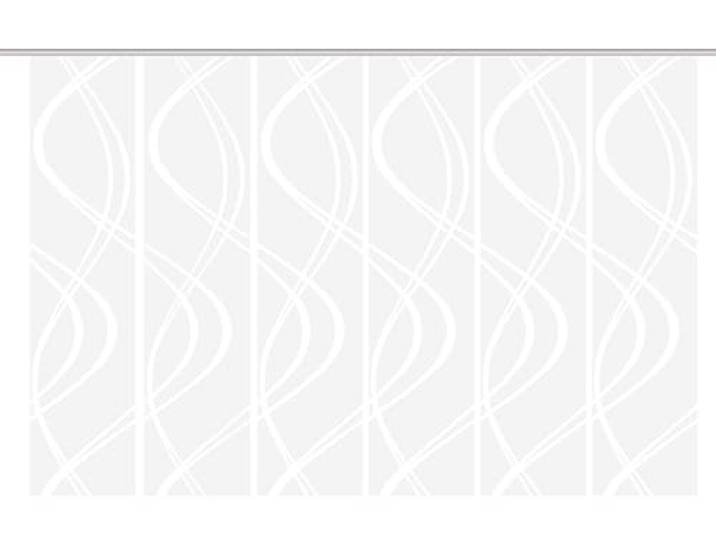 Home Fashion Schiebevorhang TIBERIO aus Dekostoff und Voile mit Scherli 245 x 60 cm, Farbe:wollweiß, Größe:245 x 60 cm, Anzahl:6er Set (6X Voile)
