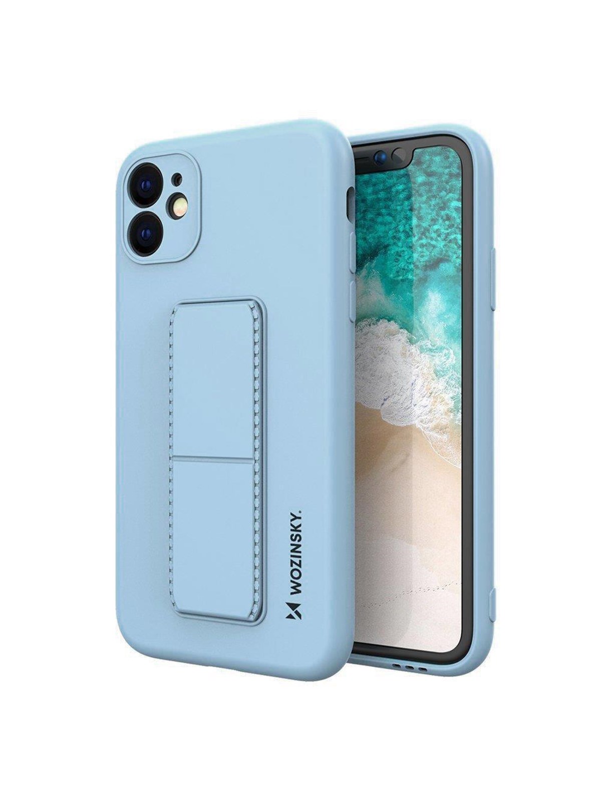 Wozinsky Kickstand Case Silicone Case with Stand Case for Xiaomi Redmi 10X 4G / Xiaomi Redmi Note 9 Light Blue