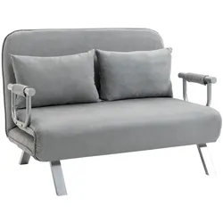 MODFU Schlafsofa Zweisitzer 111x80x78 cm, Hellgrau mit Bettfunktion, verstellbare Rückenlehne, langlebig und robust, ideal für Gäste