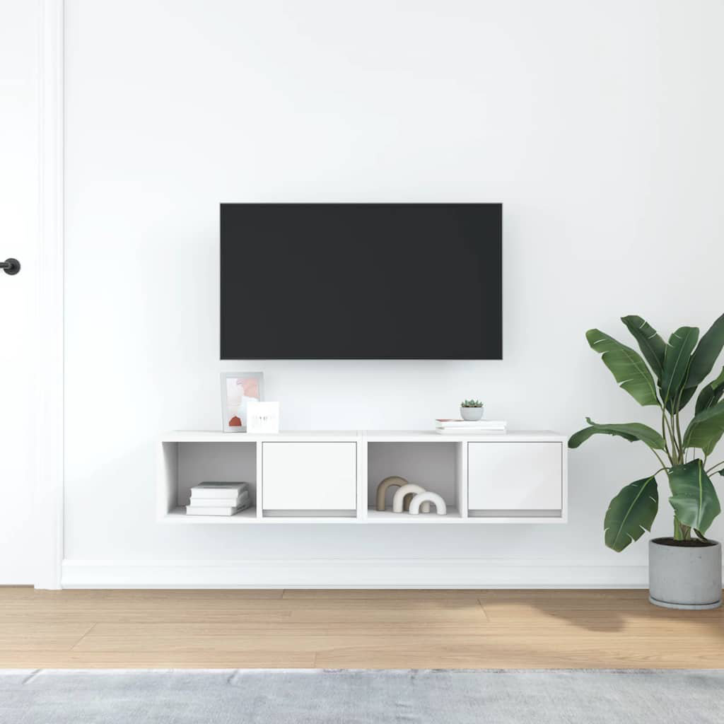 17 Stories TV Cabinets 2 Pcs 80X31x25.5 Cm Engineered Wood White 60 cm