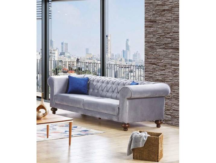 Xlmoebel 3-Sitzer Rotes Leder Sofa im klassischen Chesterfield-Stil, 3-Sitzer 1 Teile, Made in Europa