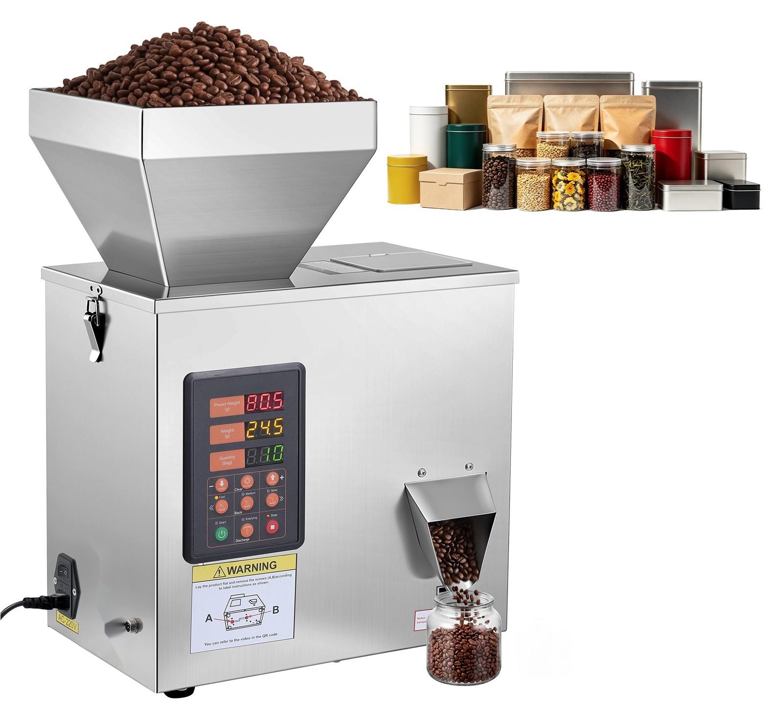Pulverabfüllmaschine - Automatischer Pulver- und Granulatfüller - 1-99,9 g - Intelligentes Wiegen und Abfüllen - Edelstahl - Präzise - für Nüsse, Samen, Kaffeebohnen, Getreide, Mehl