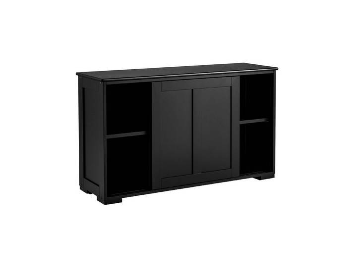 COSTWAY Sideboard, mit Schiebetüren, höhenverstellbarer Ablage, 107x33x60cm