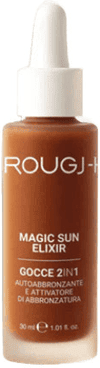 Rougj + Magic Sun Elixir Gocce 2in1 30 ml Gocce Autoabbronzanti e Attivatore di Abbronzatura Effetto Dorato