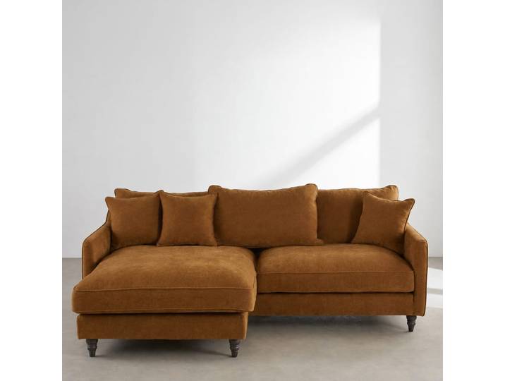 Canapé d'angle réversible 4/5 places coloris bronze