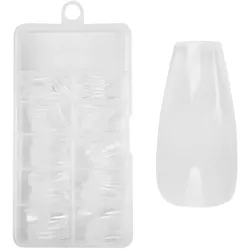 100 Stück Juliana Nails No File - Press-On Fullcover Tips clear – Ballerina - medium