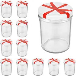 CAPCRO 12er Set Sturzglas 435 ml To 82 Schleifendekor Deckel